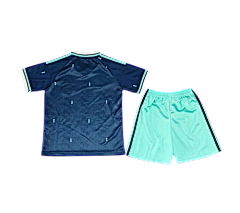 Germany 25/26 Adidas Kids Away Kit - Blue & Turquoise - Inc Socks