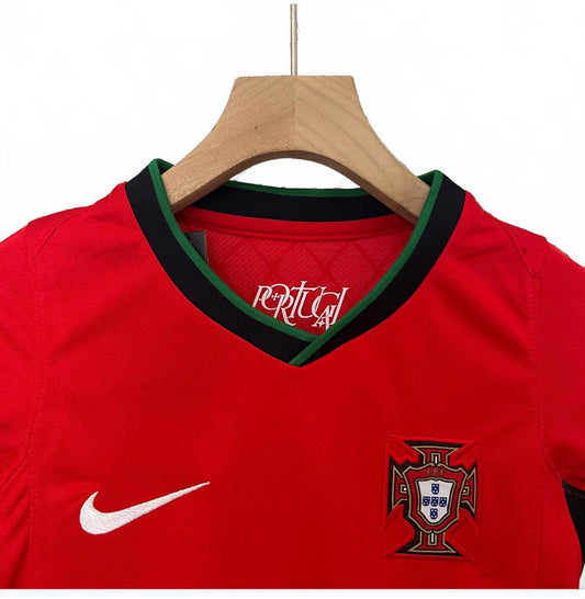 Portugal 2024 Nike Kids Home Kit – Red & Green - Inc Socks