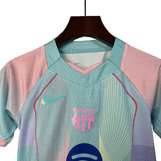 Barcelona 25/26 Nike Kids Kit - Pale Blue - Inc Socks