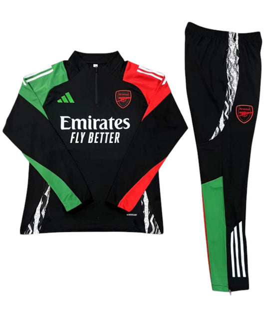 Arsenal Adidas Kids Tracksuit - Black, Red & Green