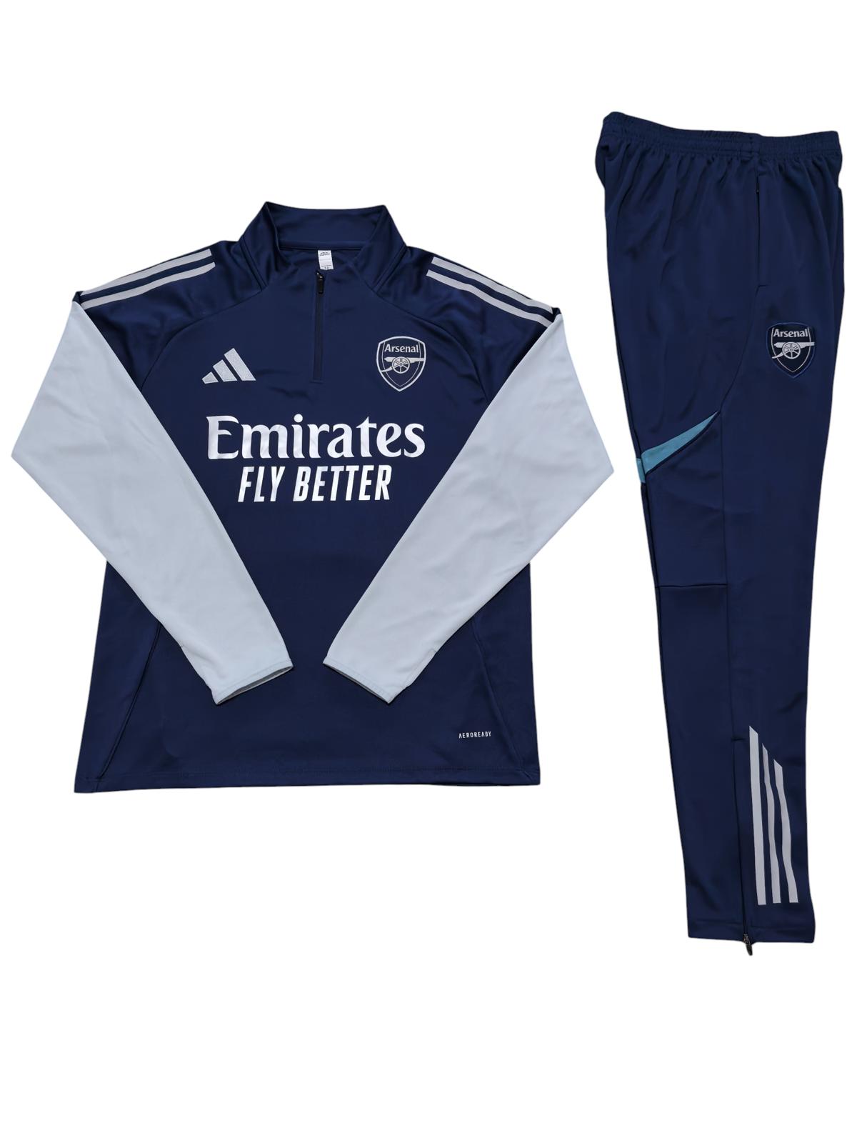 Arsenal Adidas Kids Tracksuit - Navy & Grey