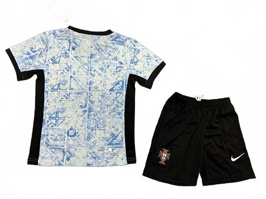 Portugal 2024 Nike Kids Away Kit - White - Inc Socks