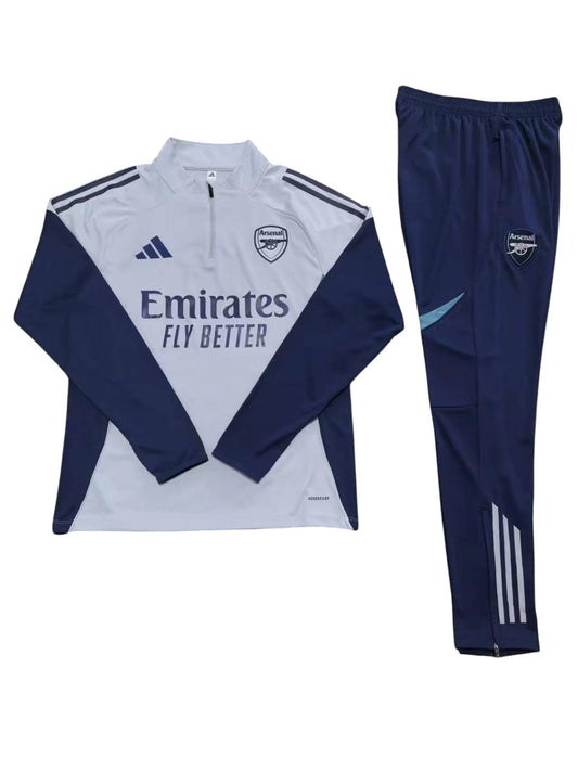 Arsenal Adidas Kids Tracksuit - Grey & Navy