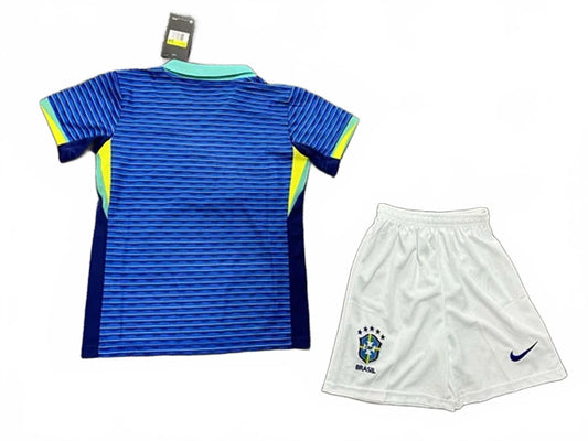 Brazil 2024 Nike Kids Away Kit - Blue - Inc Socks