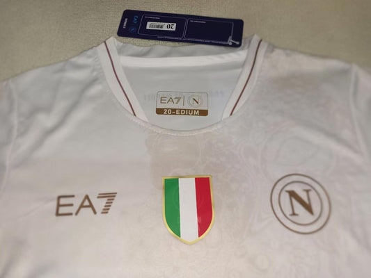 Napoli 25/26 EA7 Kids Away Kit - White - Inc Socks