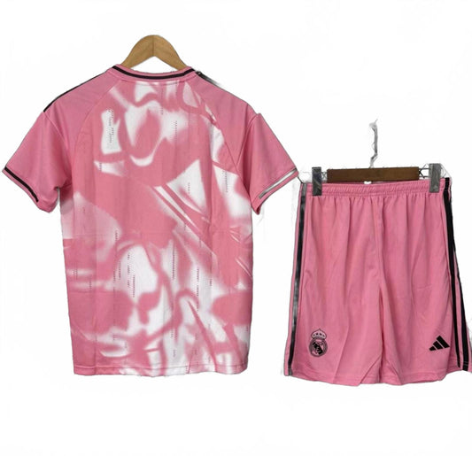 Real Madrid 25/26 Adidas Kids Special Kit - Pink - Inc Socks