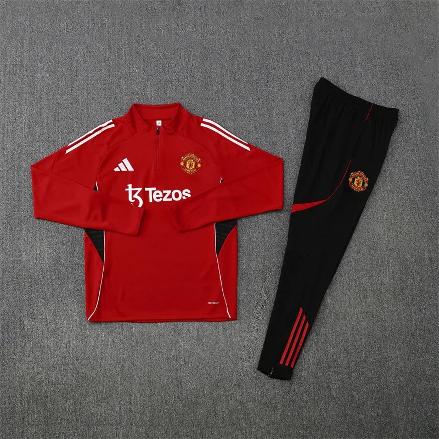 Manchester United 25/26 Adidas Tracksuit - Red & Black