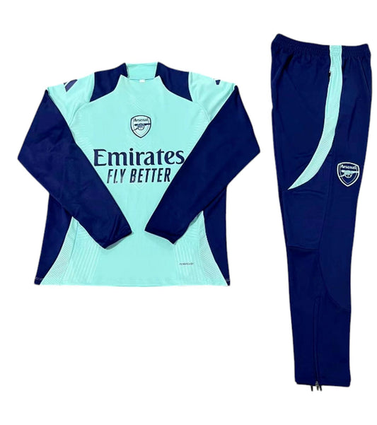 Arsenal Adidas Kids Tracksuit - Turquoise & Navy