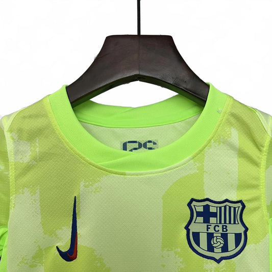 Barcelona 25/26 Nike Kids Kit - Neon Green - Inc Socks