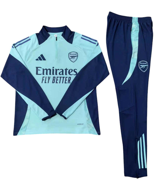 Arsenal Adidas Kids Tracksuit - Light Blue & Navy