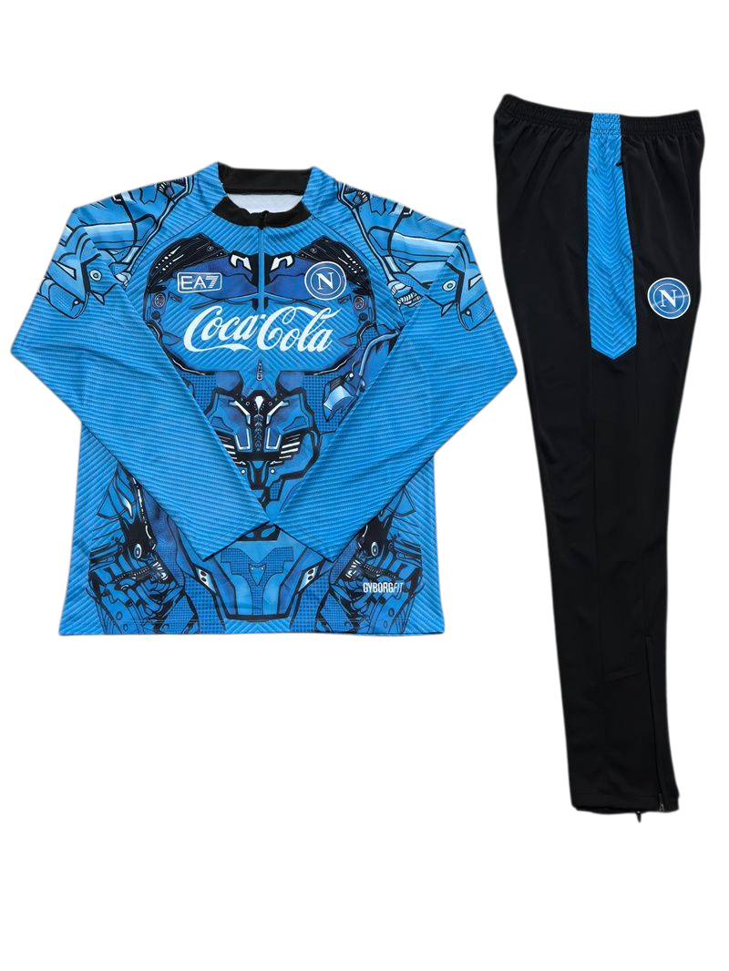 Napoli 25/26 EA7 Kids Tracksuit – Blue Graphic Design