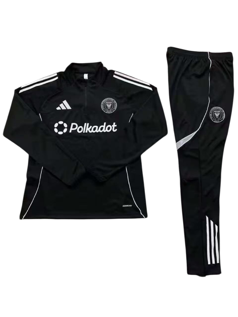 Inter Miami 25/26 Adidas Kids Tracksuit – Black & White