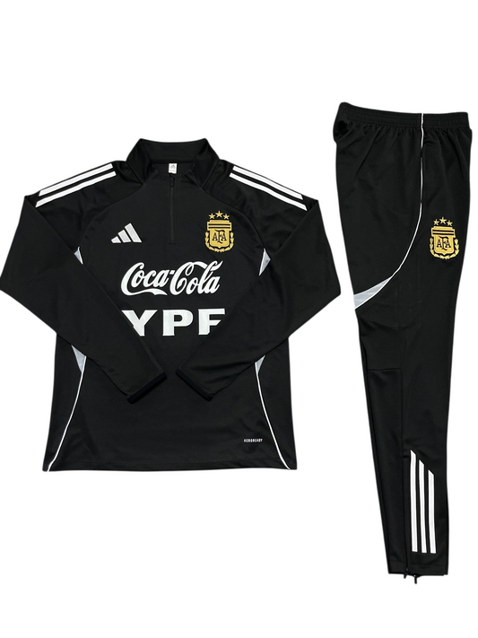 Argentina 25/26 Adidas Kids Tracksuit – Black & White