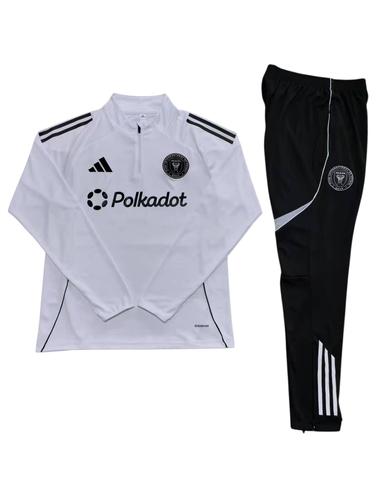 Inter Miami 25/26 Adidas Kids Tracksuit – White & Black