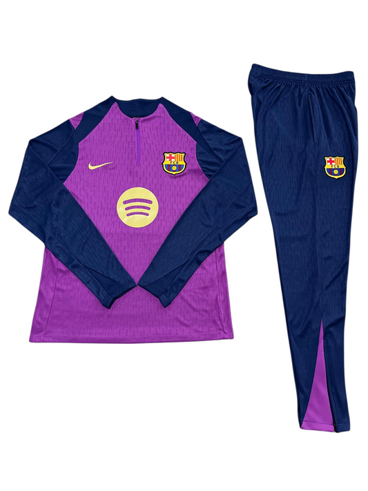Barcelona 25/26 Nike Kids Tracksuit – Purple & Navy