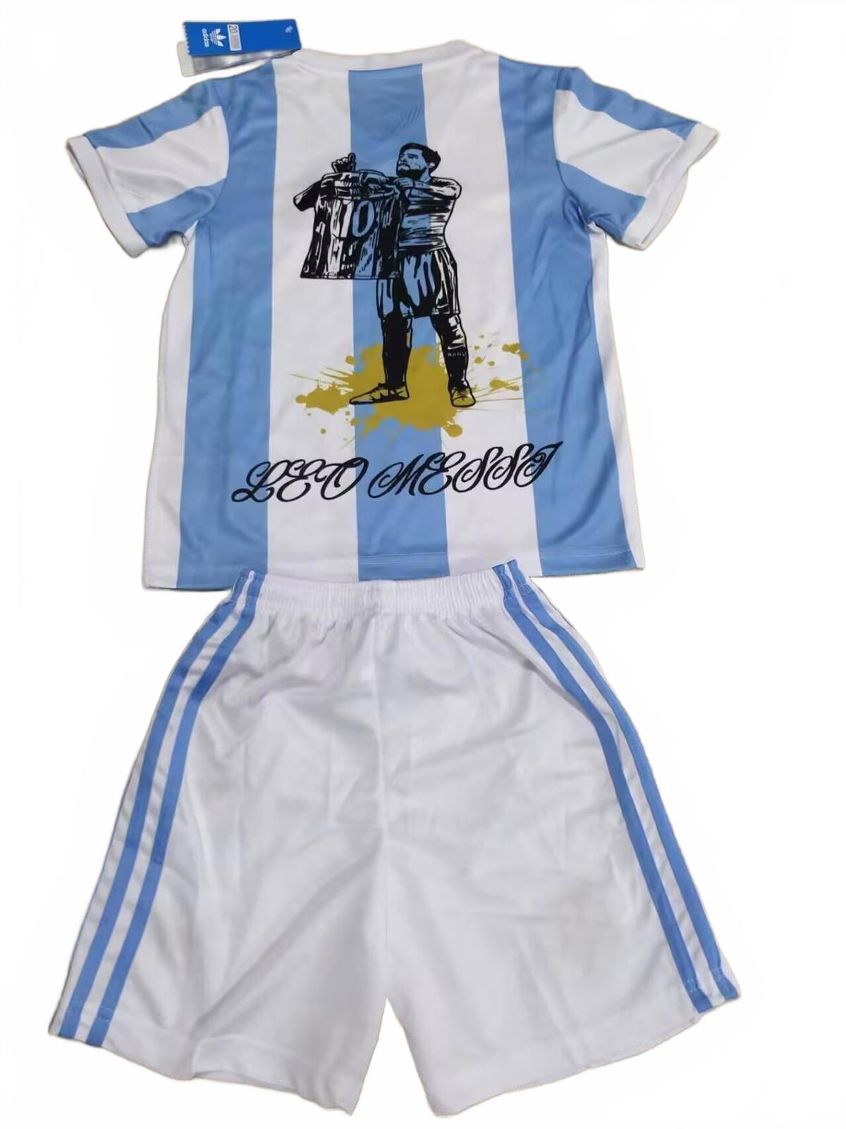 Argentina 25/26 Adidas Kids Home Kit - Messi - Inc Socks