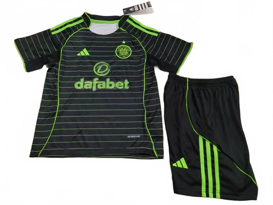 Celtic 25/26 Adidas Kids Kit - Black - Inc Socks