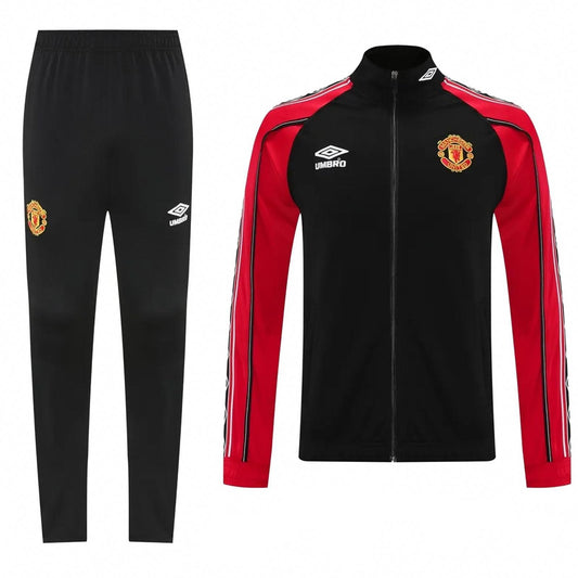 Manchester United 25/26 Umbro Men's Tracksuit - Black and Red