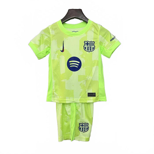 Barcelona 25/26 Nike Kids Kit - Neon Green - Inc Socks