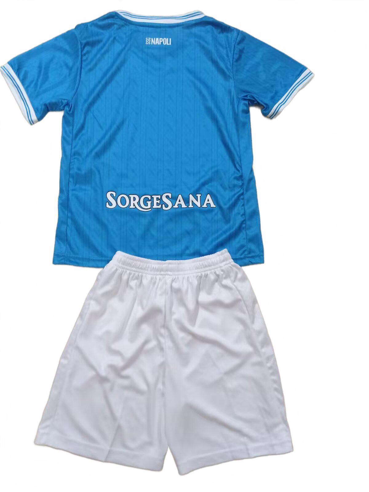 Napoli 25/26 EA7 Kids Home Kit - Blue - Inc Socks