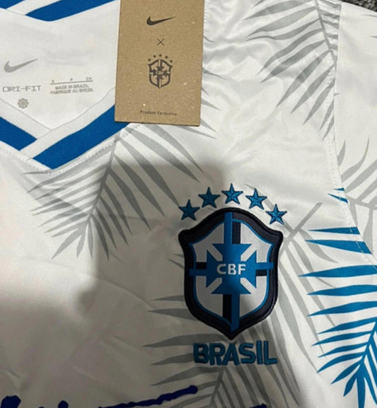 Brazil Nike Football Jersey Stussy Edition - White & Blue