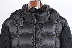 CP Company - Merino Wool Padded Hybrid Hood Jacket Black