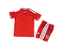 Wales 25/26 Adidas Kids Home Kit - Red - Inc Socks