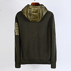 CP Company - Merino Wool Padded Hybrid Hood Jacket Black