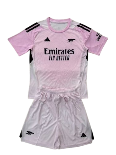 Arsenal 25/26 Adidas Kids Goalkeeper Kit - Pink- Inc Socks