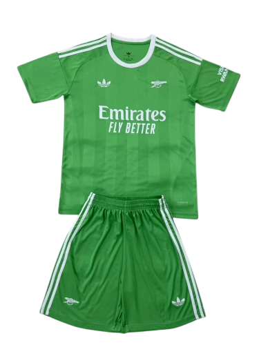 Arsenal 25/26 Adidas Kids Goalkeeper Kit - Green - Inc Socks