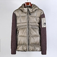 CP Company - Merino Wool Padded Hybrid Hood Jacket Black