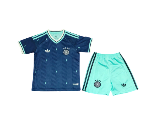 Germany 25/26 Adidas Kids Away Kit - Blue & Turquoise - Inc Socks