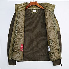 CP Company - Merino Wool Padded Hybrid Hood Jacket Black