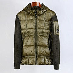 CP Company - Merino Wool Padded Hybrid Hood Jacket Black