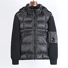 CP Company - Merino Wool Padded Hybrid Hood Jacket Black