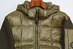 CP Company - Merino Wool Padded Hybrid Hood Jacket Black