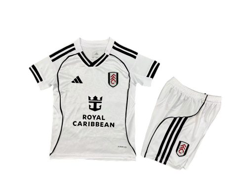 Fulham 25/26 Adidas Kids Home Kit - White - Inc Socks