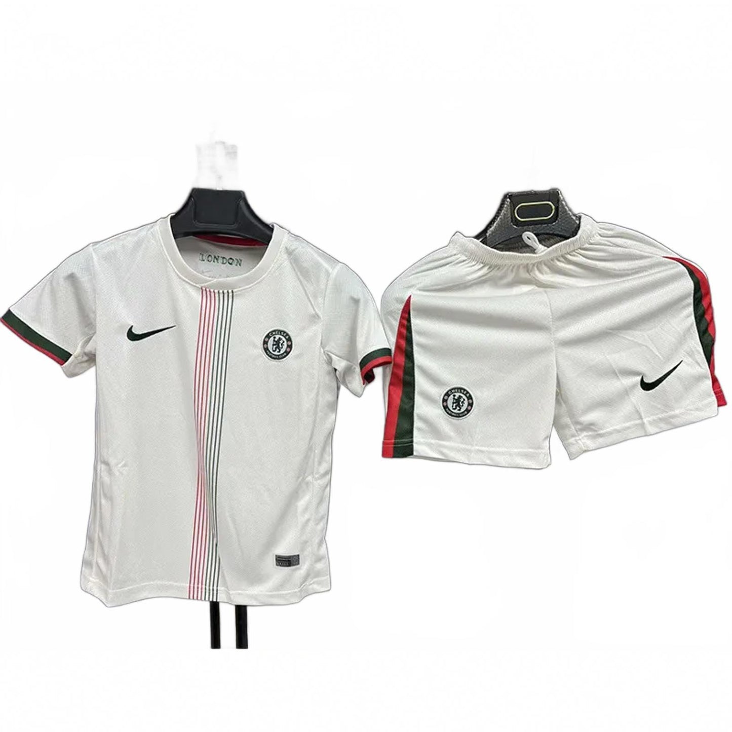 Chelsea FC 25/26 Nike Kids' Away Kit - White - Inc Socks