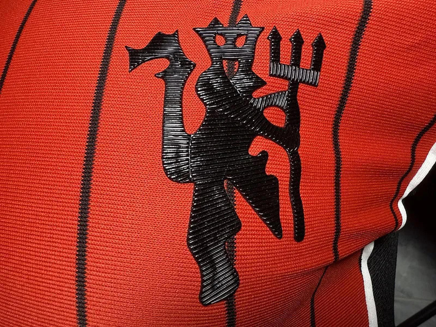 Manchester United 25/26 Adidas Baseball Jersey - Red Pinstripe