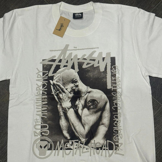 Stüssy Goldie Metalheadz 30 Tee Black - White - Size Small