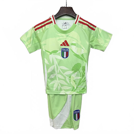Italy 2025 Adidas Kids Away Kit - Green - Size 16 - 2/4 Years Inc Socks