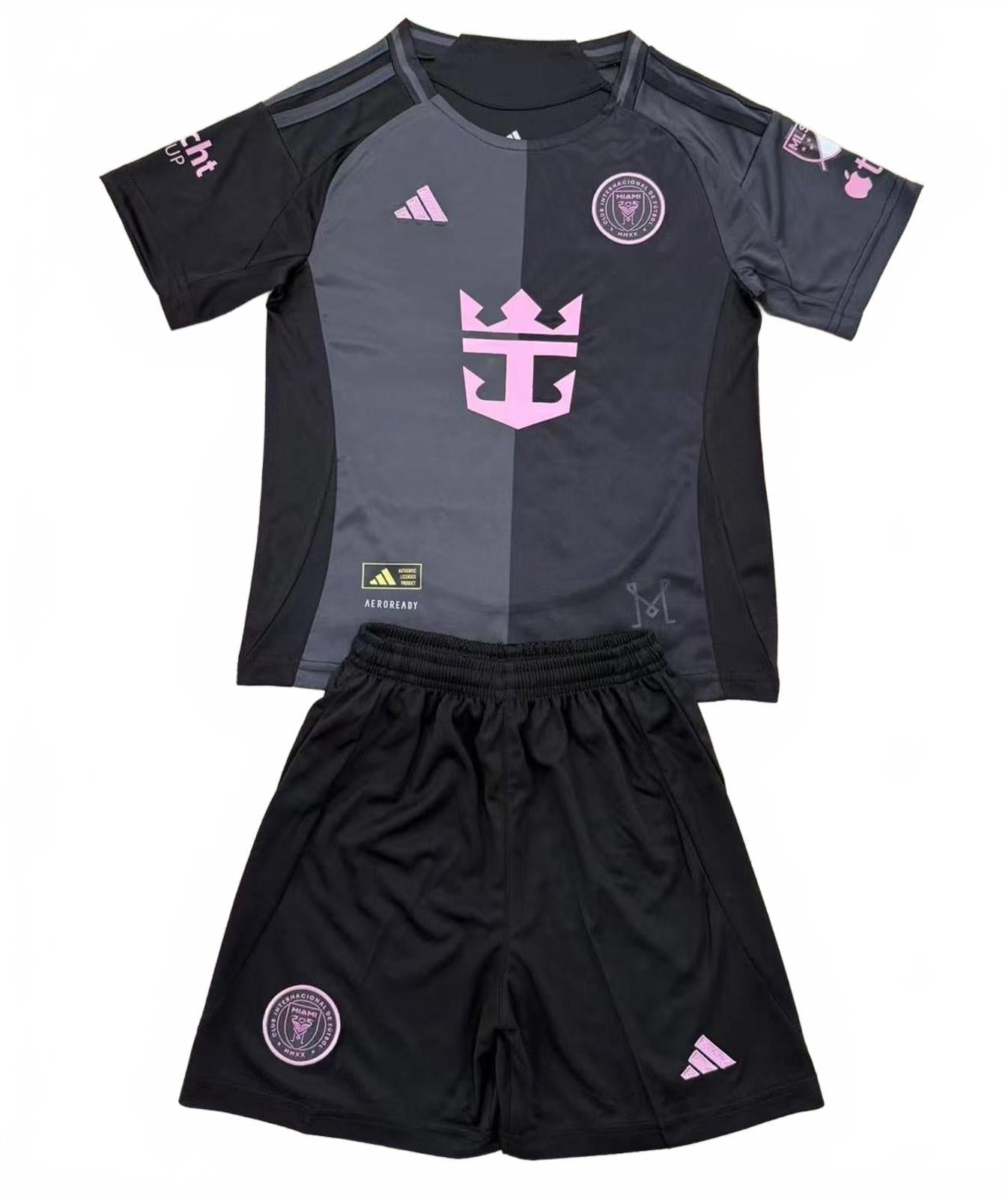 Inter Miami 25/26 Adidas Kids Away Kit - Black - Inc Socks