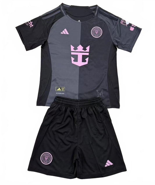 Inter Miami 25/26 Adidas Kids Away Kit - Black - Inc Socks