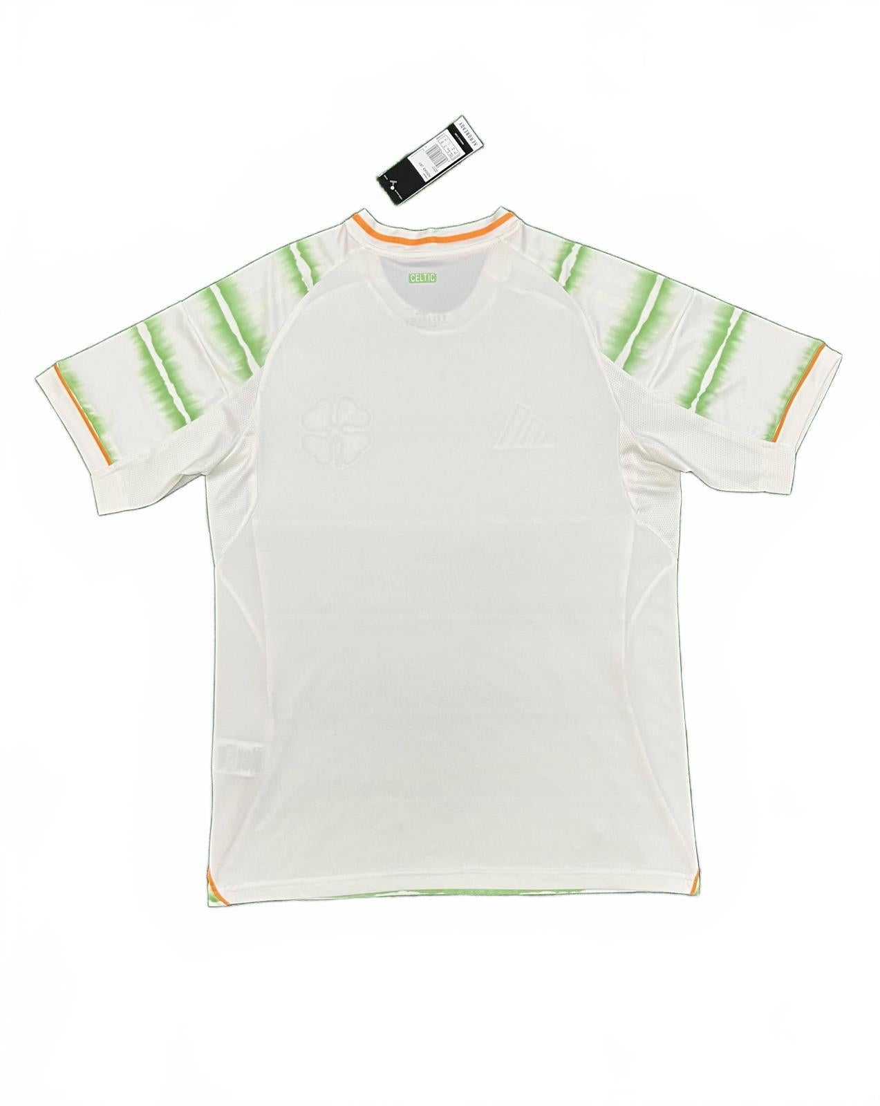 Celtic 25/26 Adidas Away Jersey - White & Lime - Fan Version