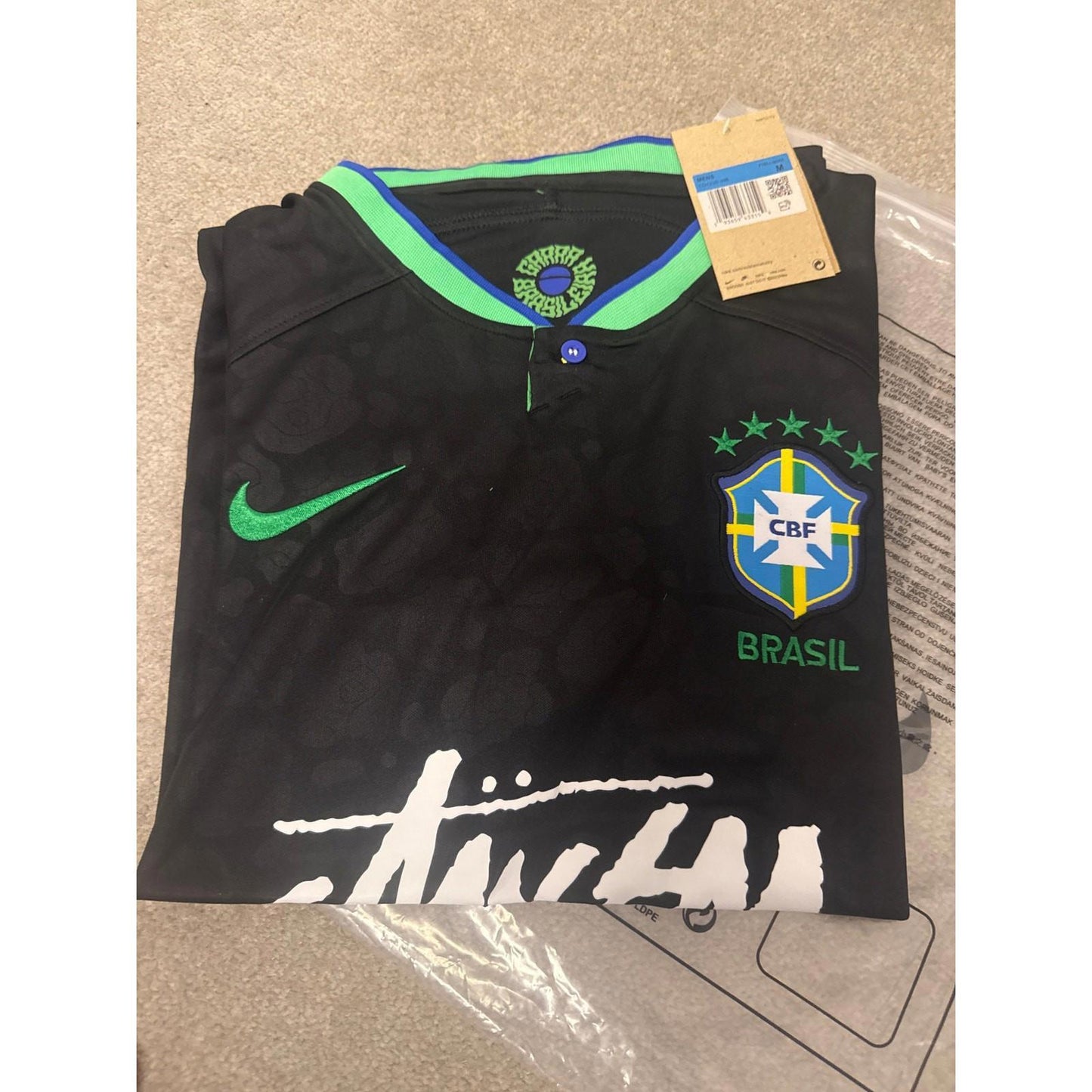 Brazil x Stüssy Nike Fashion Collab Concept Jersey - Black
