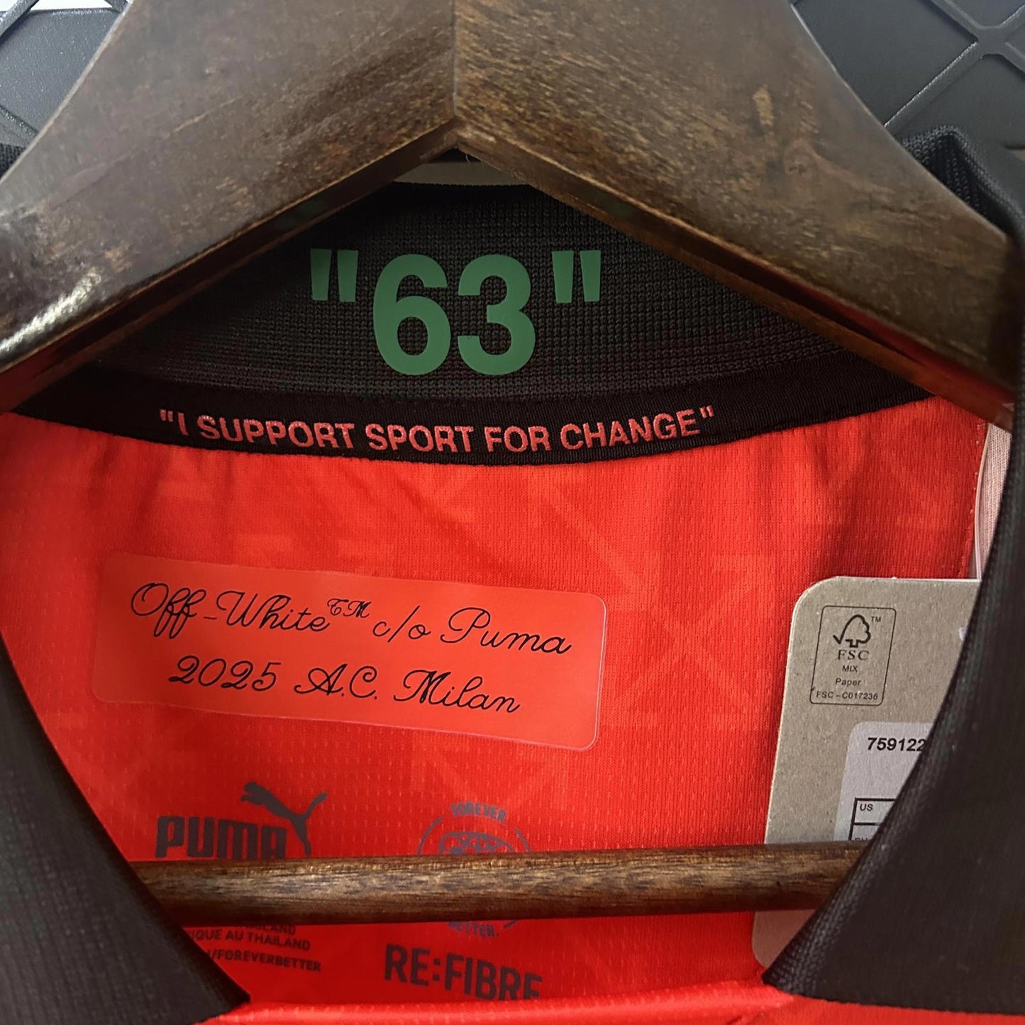 AC Milan Puma x Off White Collaboration Jersey - Fan Version