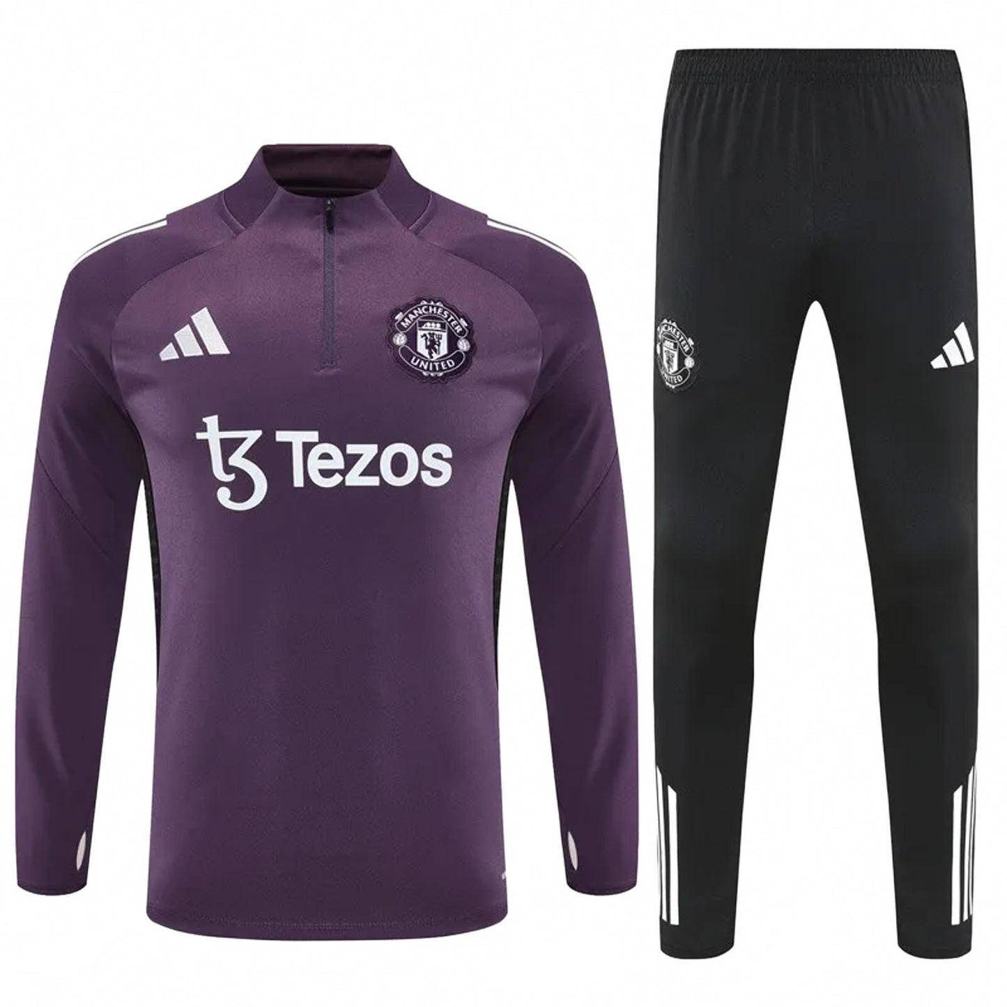 Manchester United 25/26 Kids Adidas Tracksuit - Purple