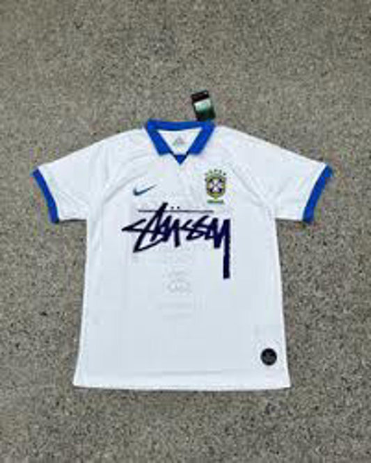 Brazil x Stussy Nike Fashion Collab Concept Jersey - White - Size Large