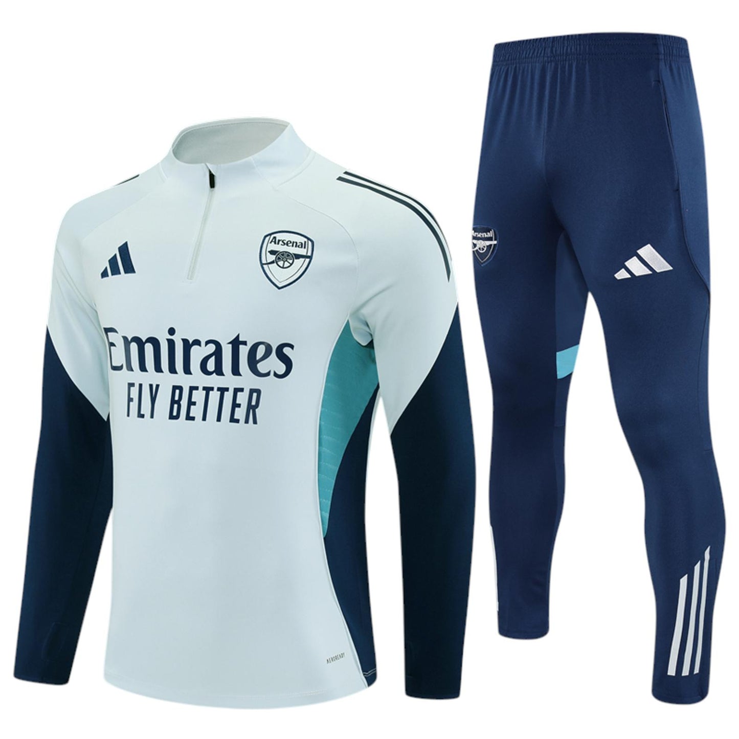 Arsenal Adidas Kids Tracksuit - Grey & Navy