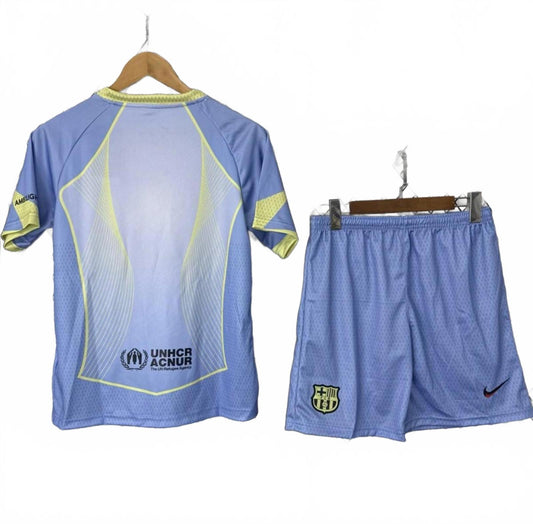 Barcelona 25/26 Nike Kids Kit - Pastel Blue - Inc Socks